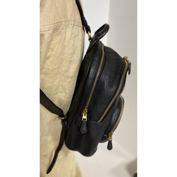 COACH Women's997 Small Backpack Pebbled Black Leather adjustable  EUC - Picture 5 of 16